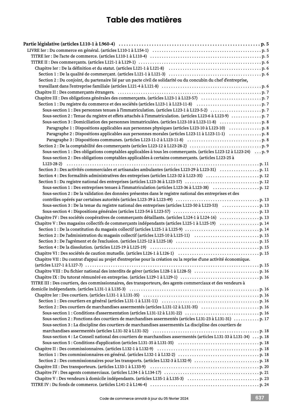 Code de commerce 2025 annoté & imprimé à la demande