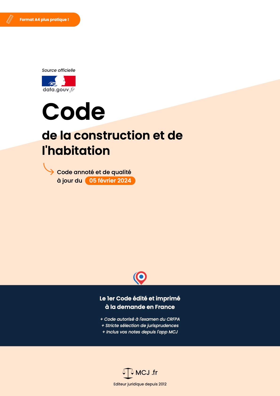 Code de la construction et de l'habitation 2025 annoté & imprimé à la demande