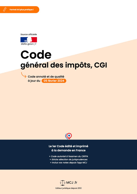 Code général des impôts 2025 annoté & imprimé à la demande