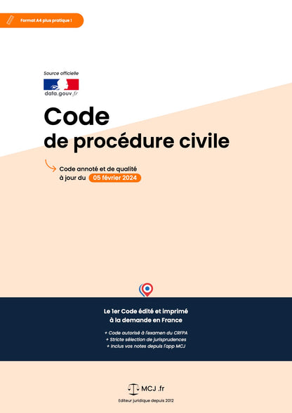 Code de procédure civile 2025 annoté & imprimé à la demande