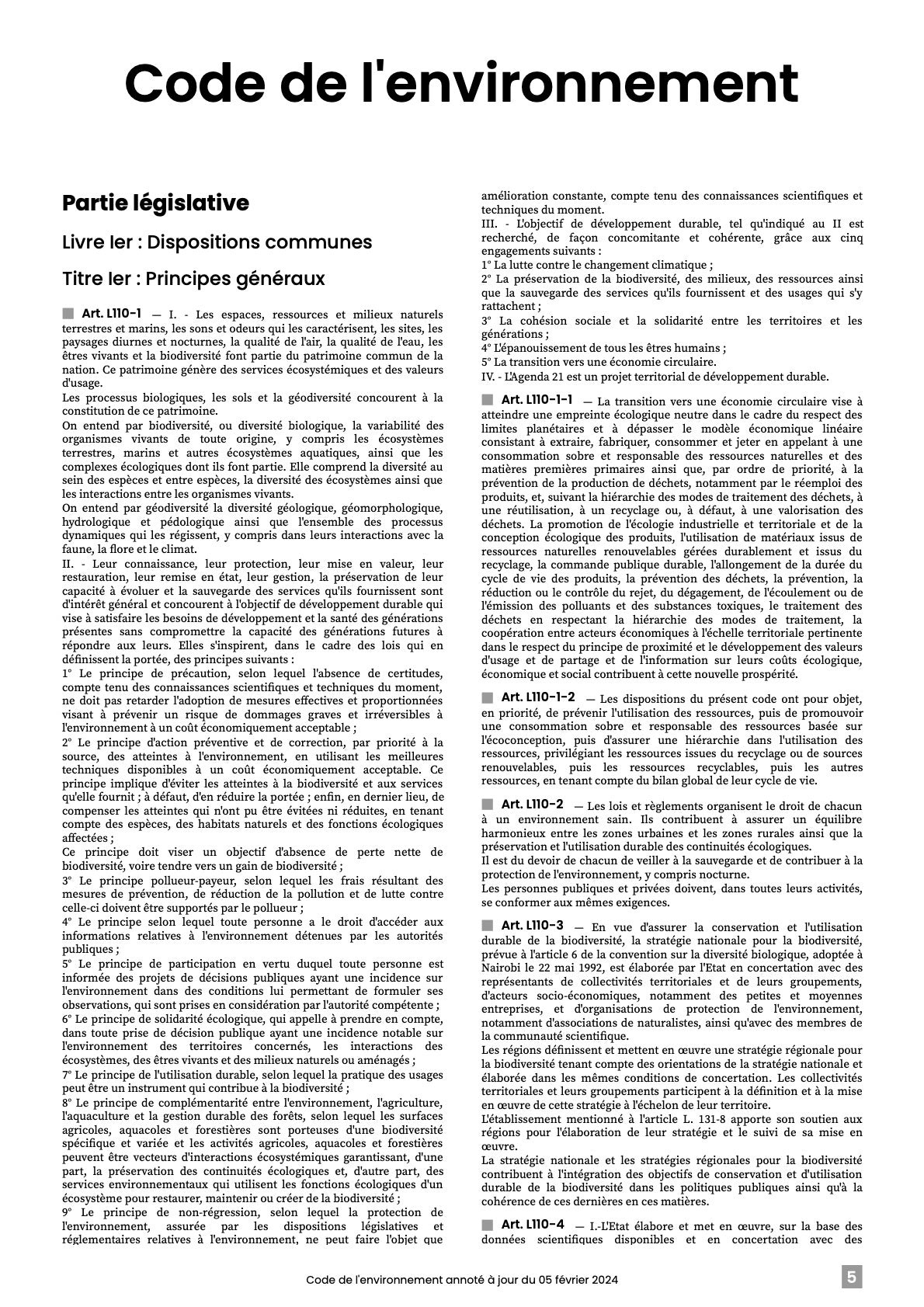 Code de l'environnement 2025 annoté & imprimé à la demande