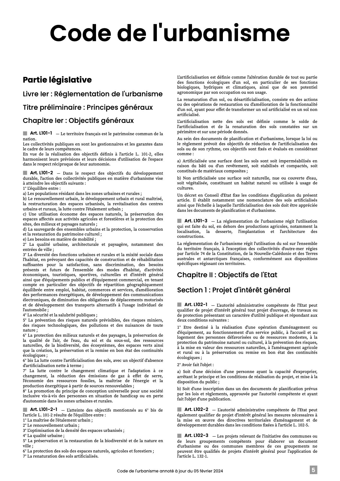 Code de l'urbanisme 2025 annoté & imprimé à la demande