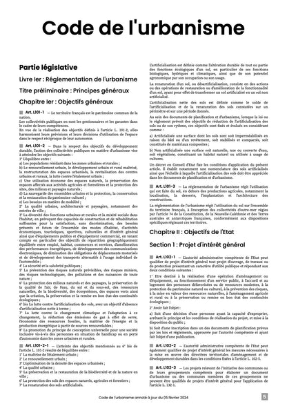 Code de l'urbanisme 2025 annoté & imprimé à la demande