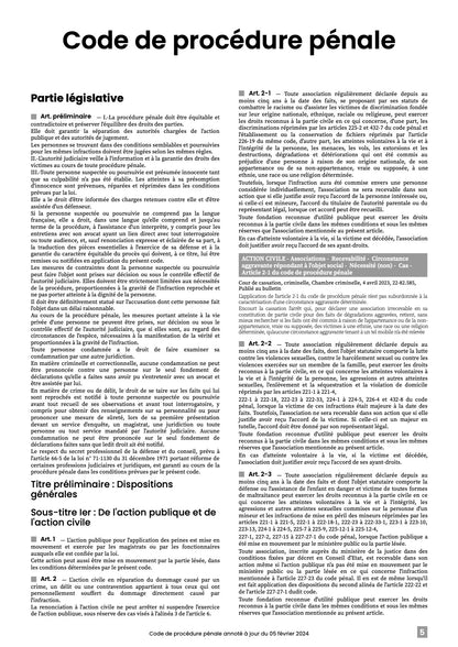 Code de procédure pénale 2025 annoté & imprimé à la demande