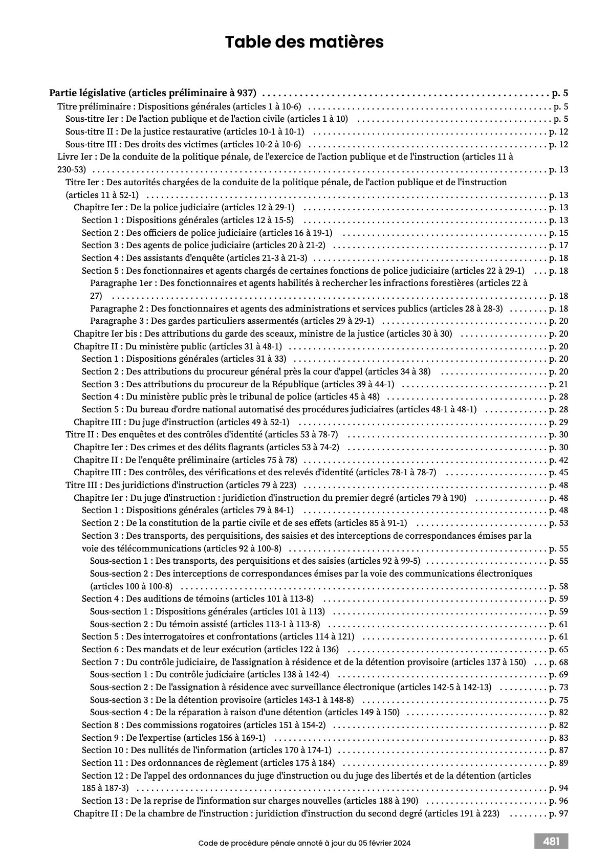 Code de procédure pénale 2025 annoté & imprimé à la demande