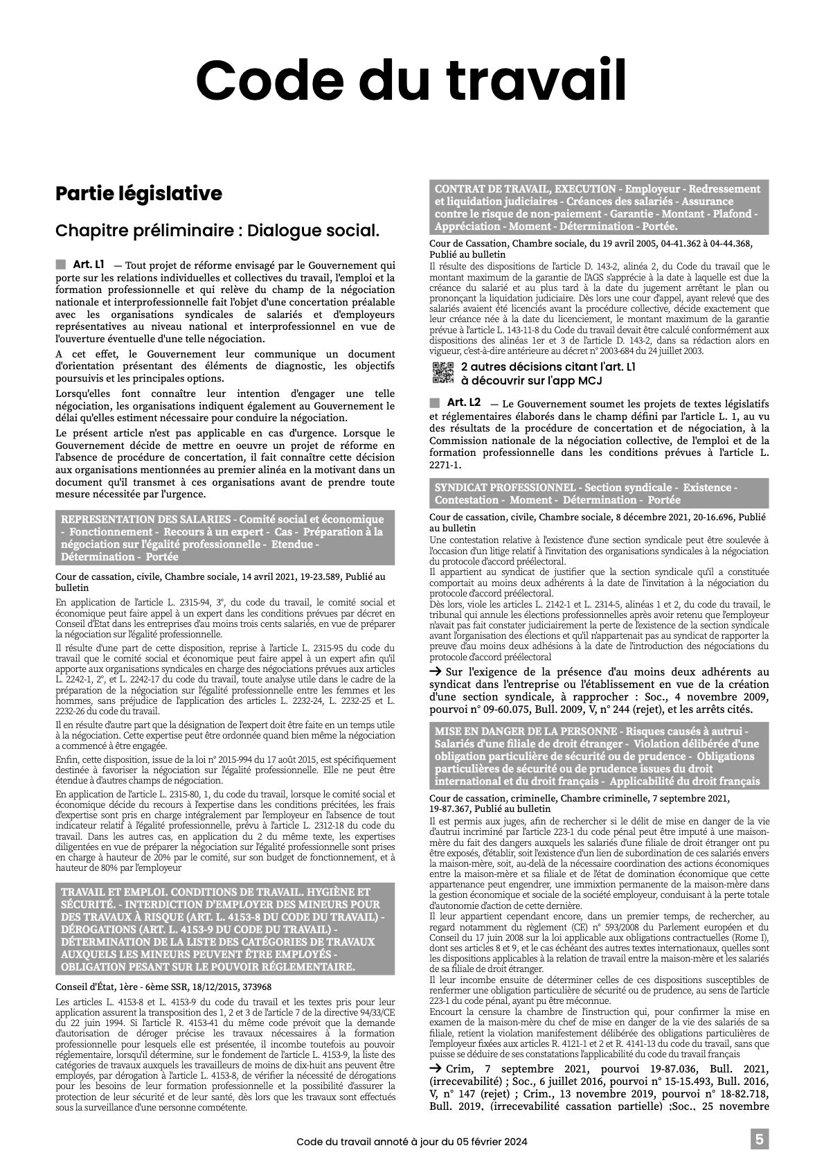 Code du travail 2025 annoté & imprimé à la demande
